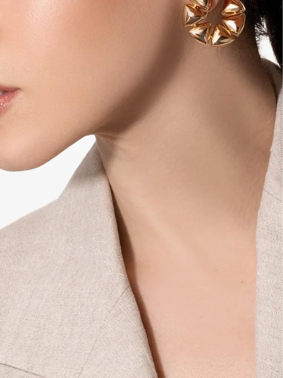 VHERNIER ローズゴールド 18K トライアングルエレメント イヤリング - 画像3