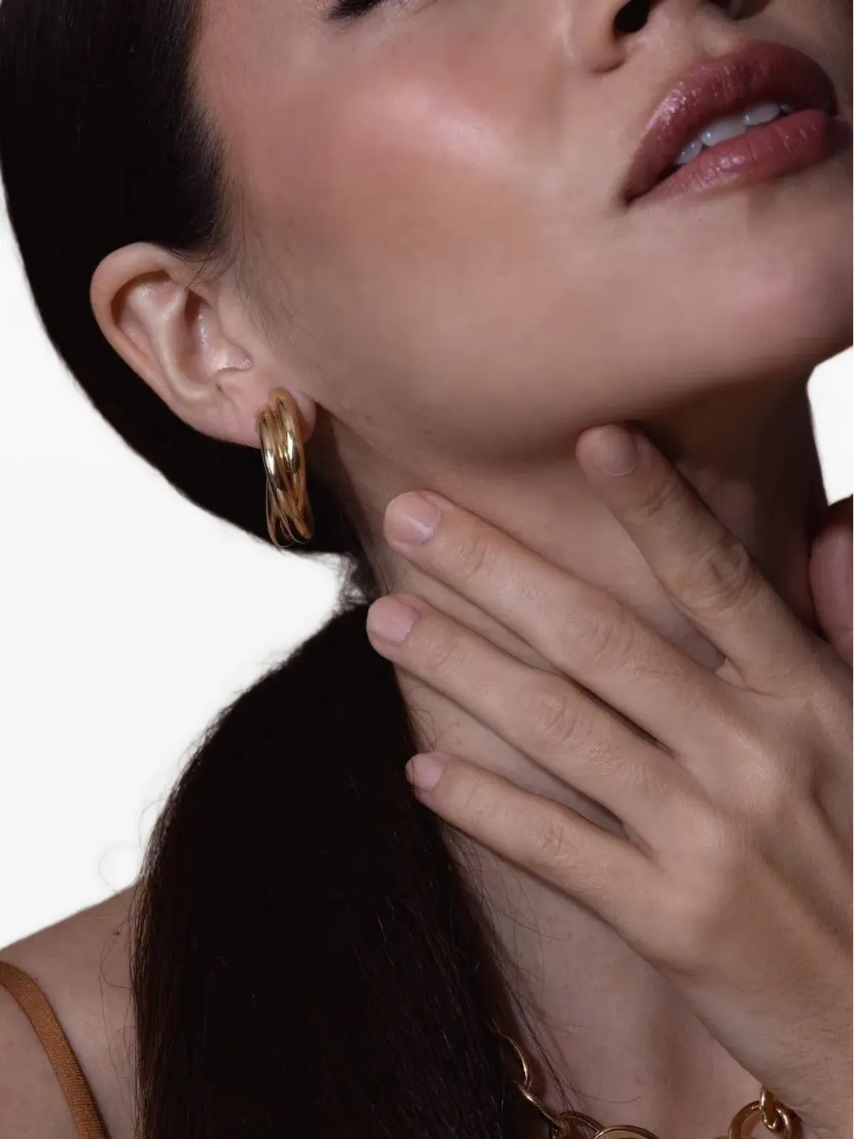 Sidney Garber 18Kイエローゴールド トリプルイントワインド フープピアス - 画像2