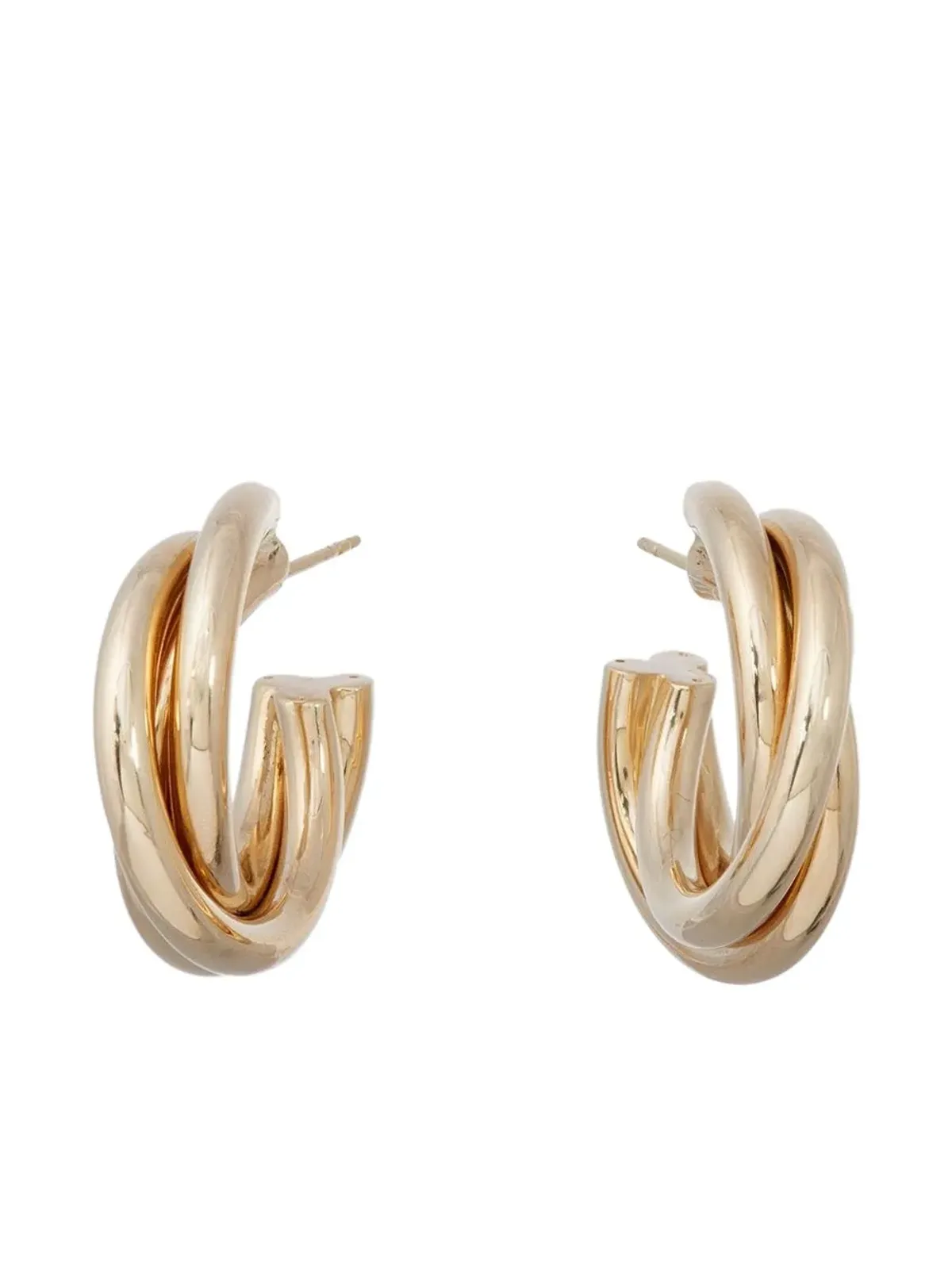 Sidney Garber 18Kイエローゴールド トリプルイントワインド フープピアス - 画像3