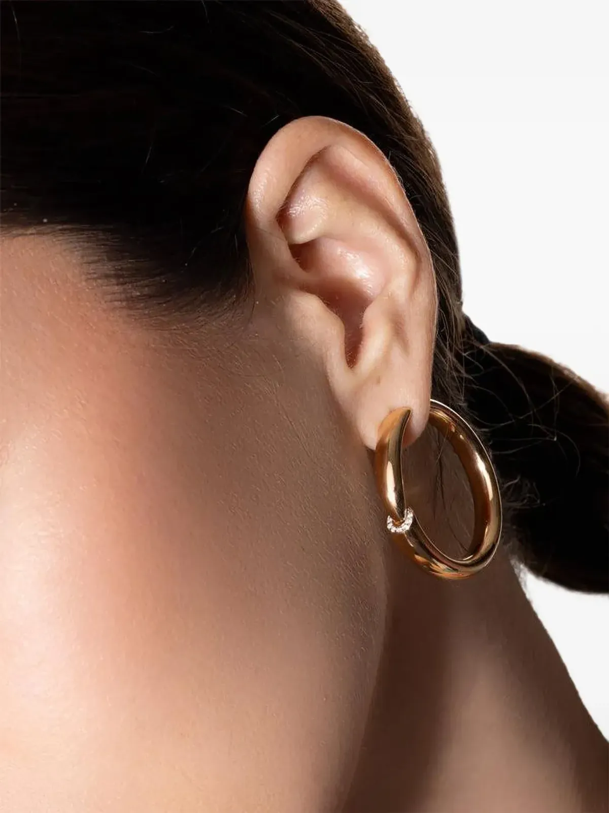 VHERNIER 18K ローズゴールド ダイヤモンド ダイヤル フープ ピアス - ピンク - 画像3