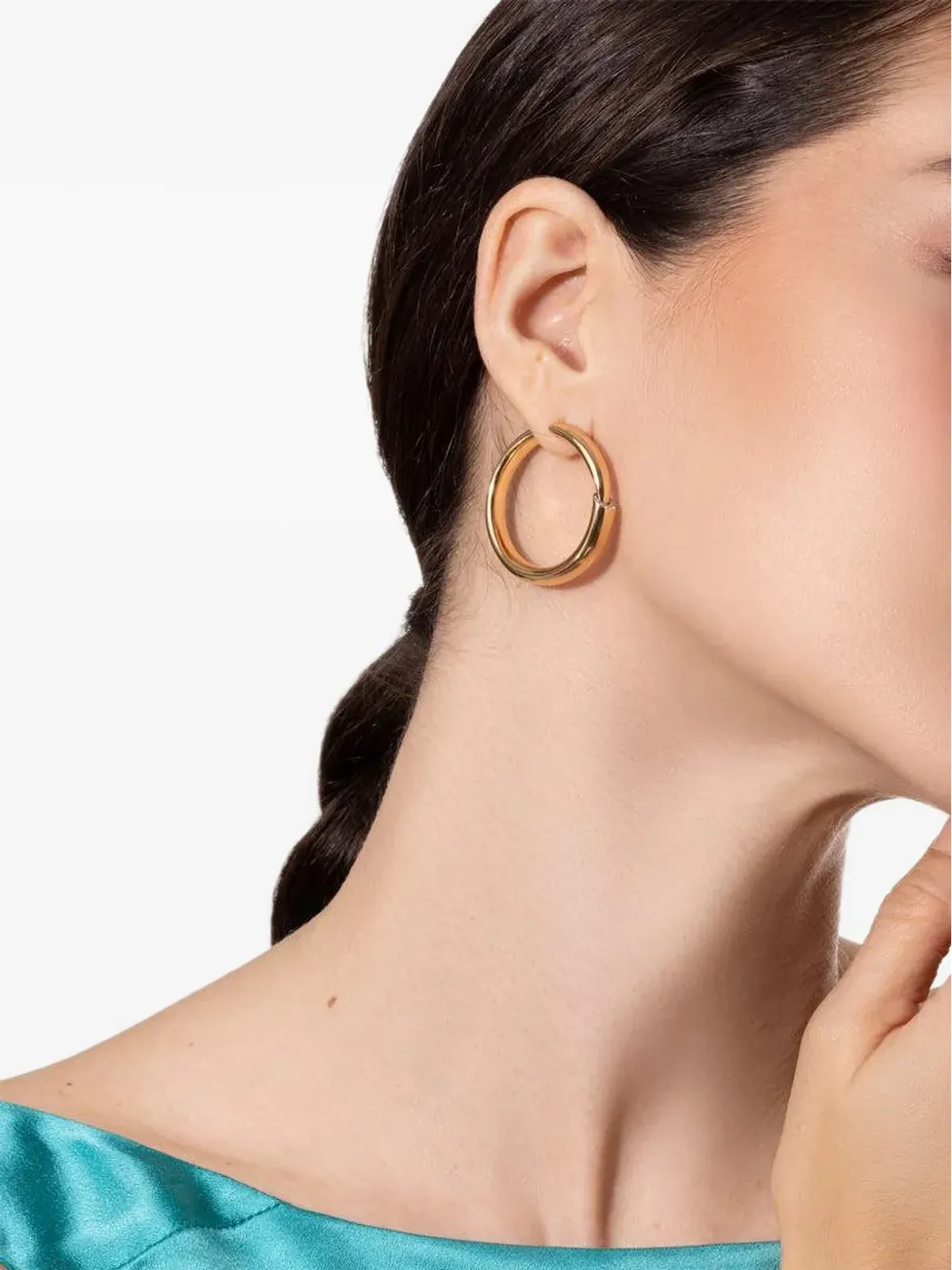 VHERNIER 18K ローズゴールド ダイヤモンド ダイヤル フープ ピアス - ピンク - 画像4