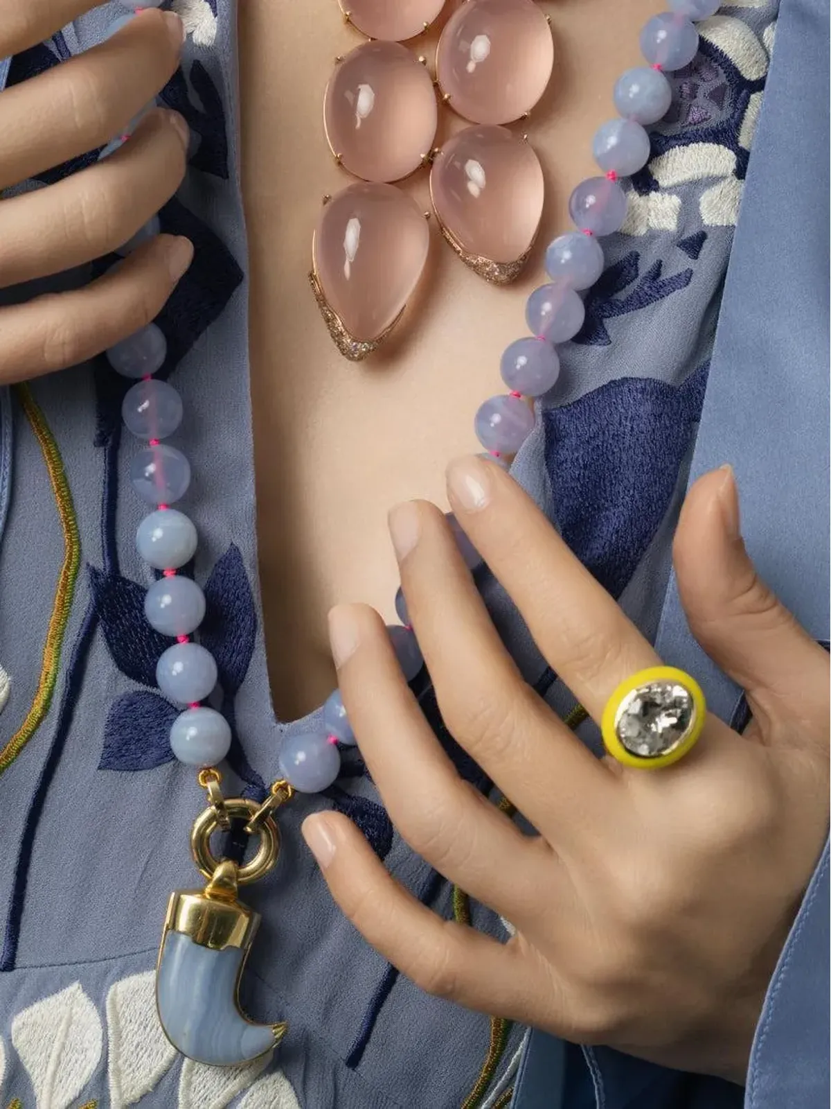 ROBINSON PELHAM 18K イエローゴールド カルセドニー ビーズ ネックレス - ブルー - 画像3