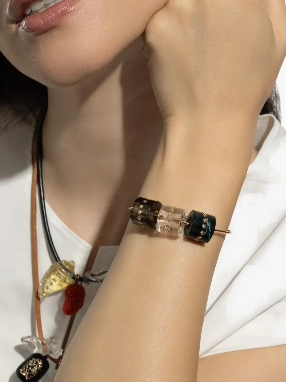 Dezso 18K Rose Gold クラシック・ウェーブ・ワイヤーブレスレット - 画像2