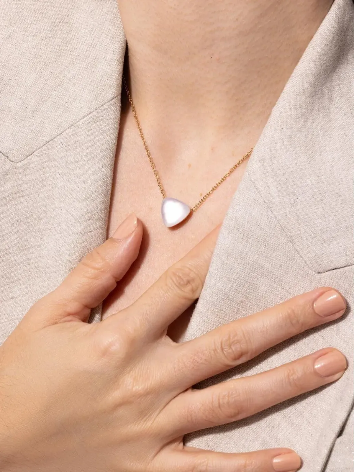 VHERNIER ローズゴールド マザーオブパール ペンダントネックレス - ピンク - 画像2