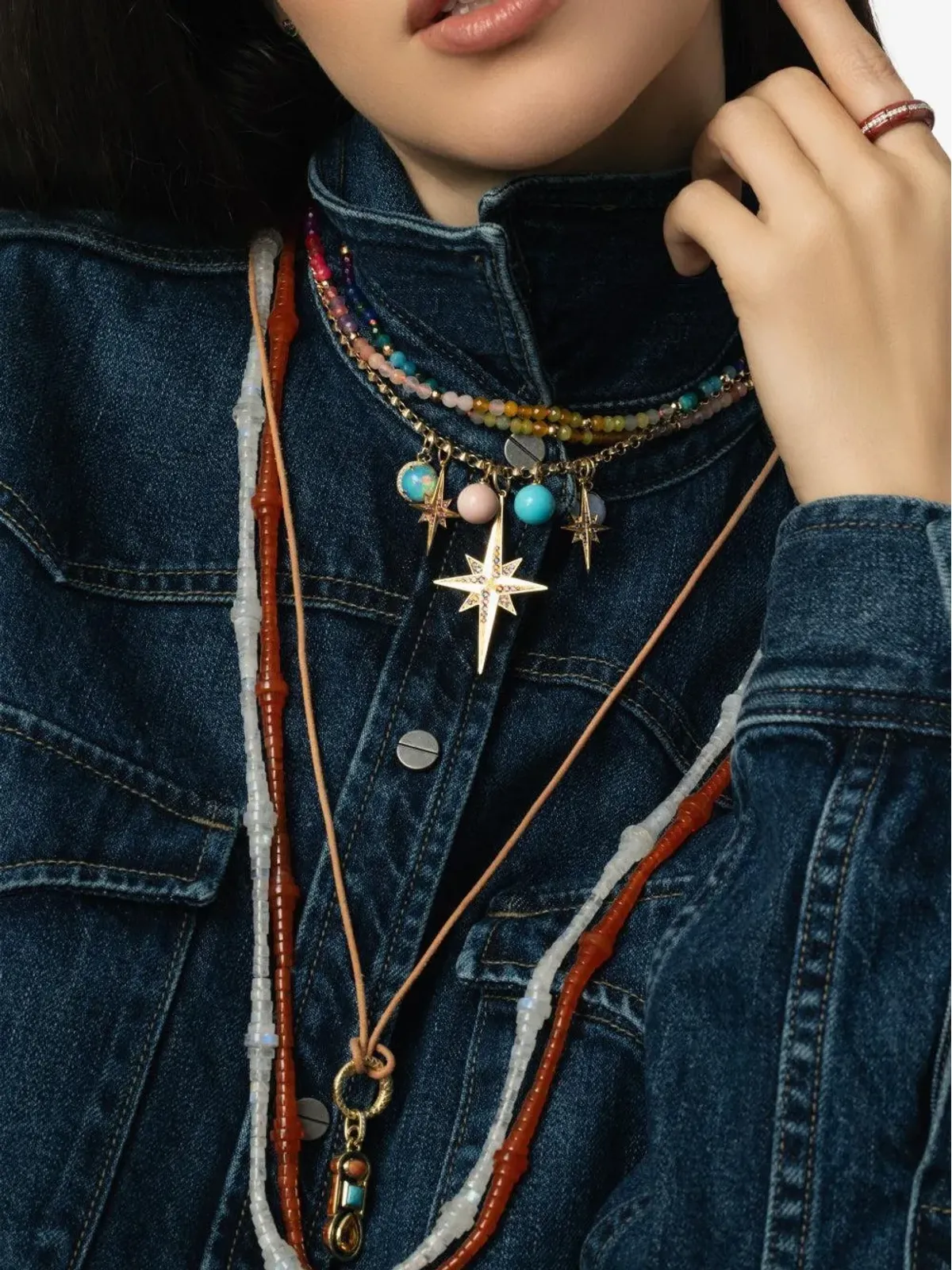 DEVON WOODHILL 18K イエローゴールド ビーズ Rainbow Moonstone ネックレス（ホワイト） - 画像2