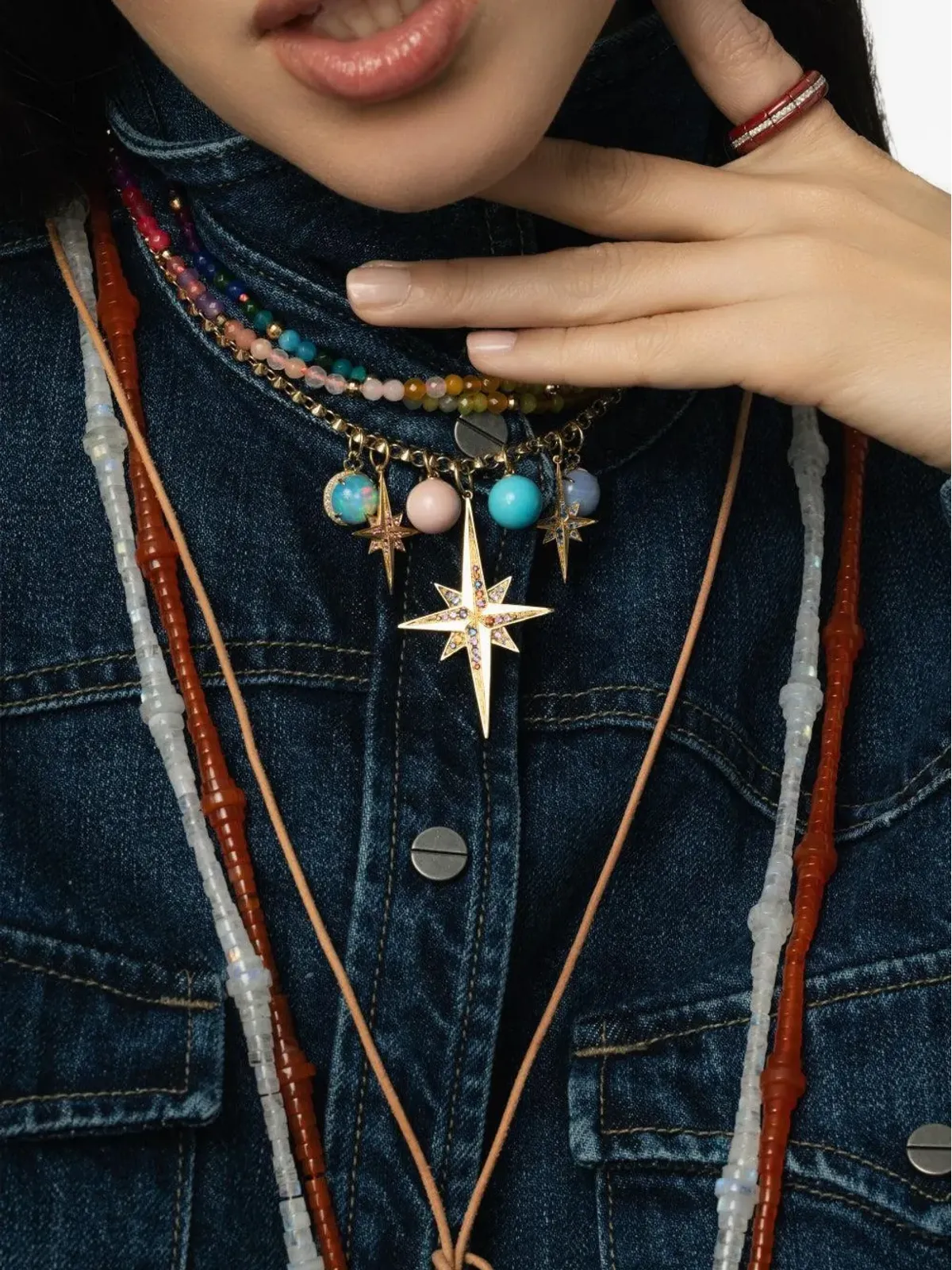 DEVON WOODHILL 18K イエローゴールド ビーズ Rainbow Moonstone ネックレス（ホワイト） - 画像3