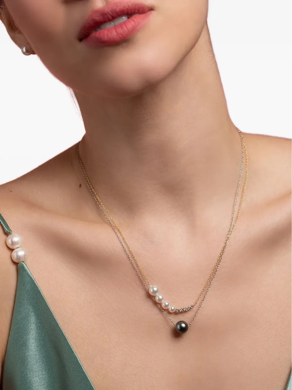 Baggins 18K イエローゴールド アコヤ真珠 ダイヤモンド ネックレス - 画像3
