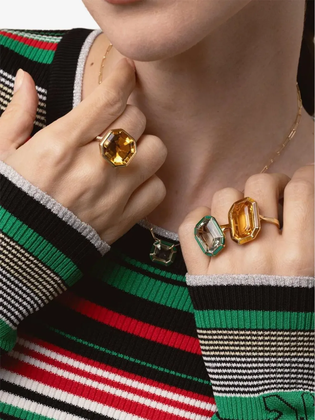 Goshwara 18K イエローゴールド シトリン リング - 画像3