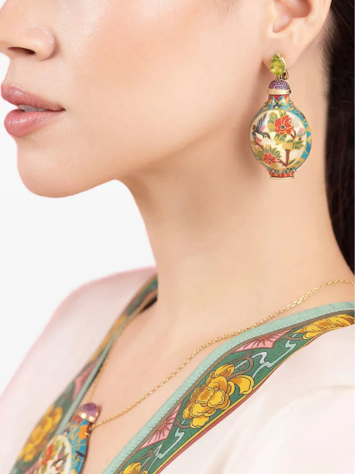 SILVIA FURMANOVICH 18K イエローゴールド マルケタリーピアス - 画像2