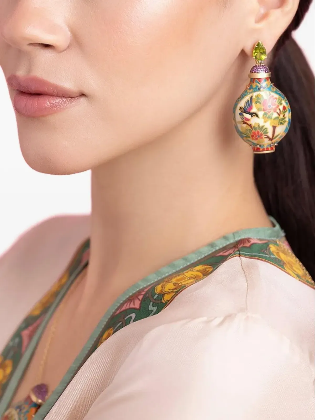 SILVIA FURMANOVICH 18K イエローゴールド マルケタリーピアス - 画像4