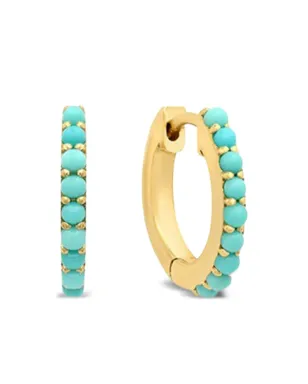 Jennifer Meyer 18k イエローゴールド ターコイズ付き ハグピアス - サムネイル4