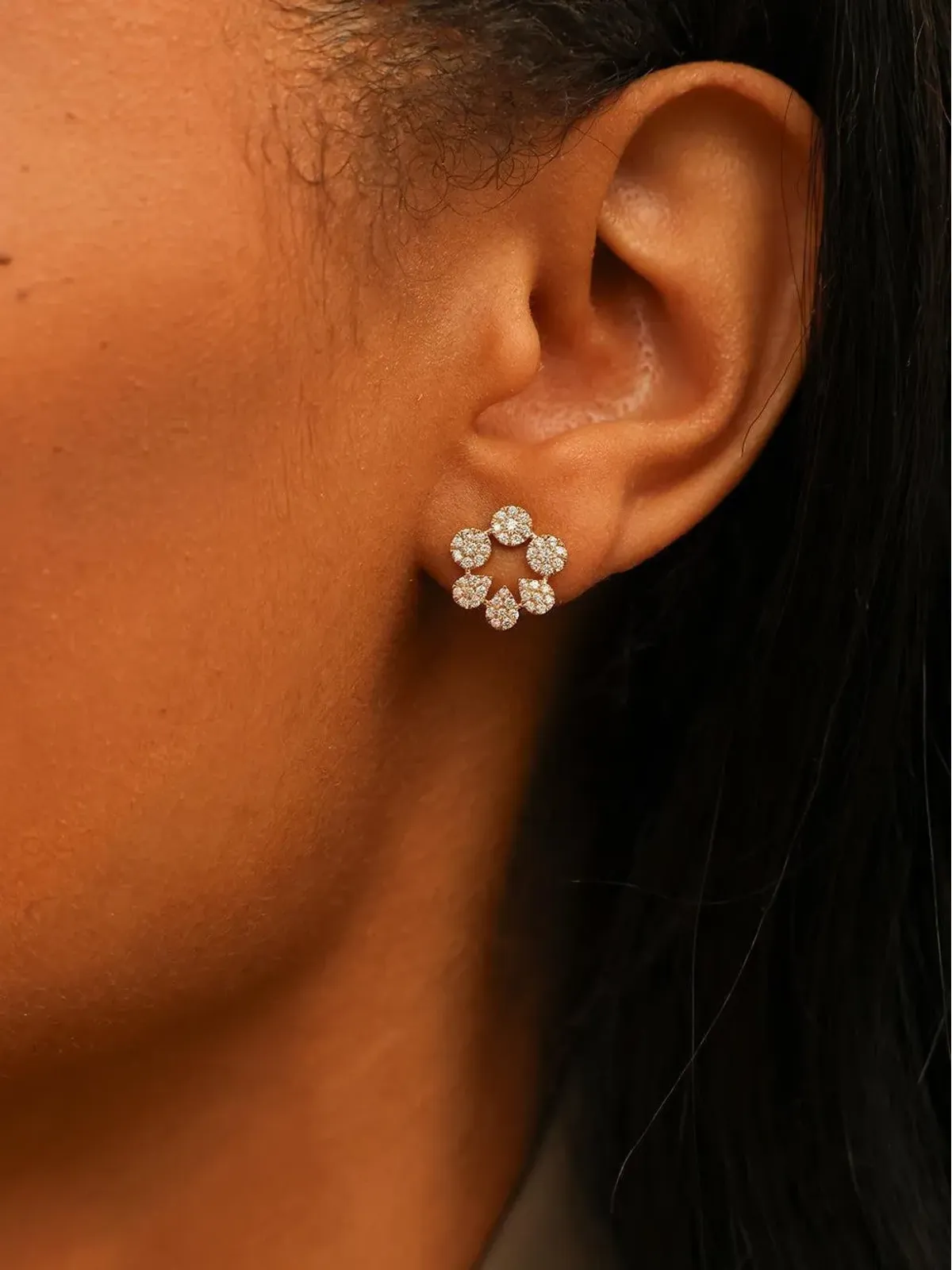 Dana Rebecca Designs テイラー・ベス カットアウト ダイヤモンド スタッドピアス - 画像2