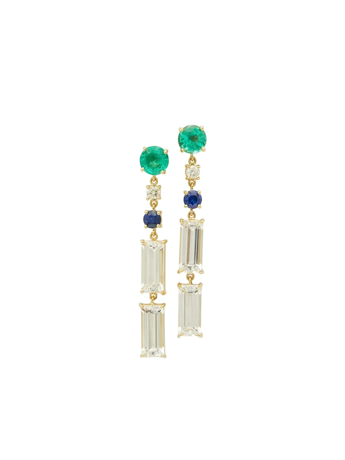 YI Collection 上海マルチストーン ピアス（18Kイエローゴールド） - 画像1