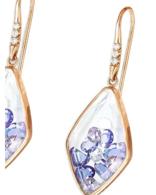 Moritz Glik 18K イエローゴールド カイト型サファイアとダイヤモンドのイヤリング - サムネイル2