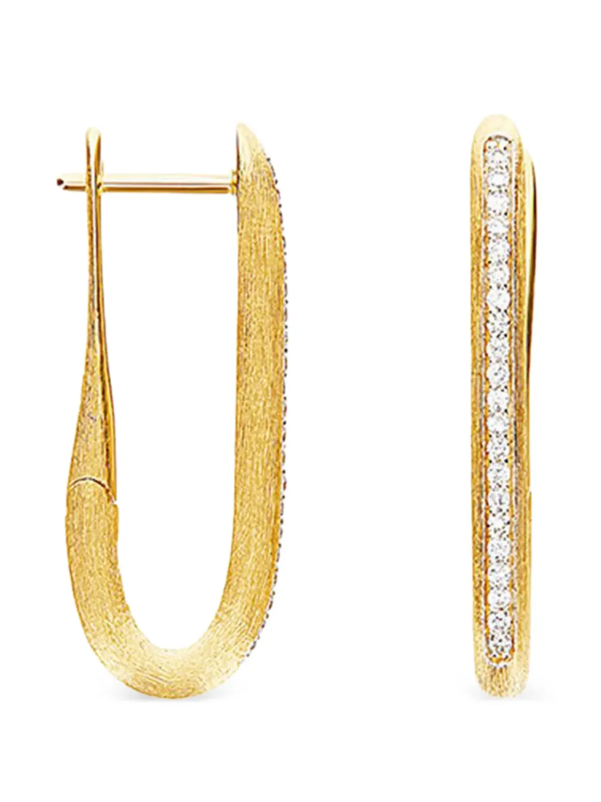 NANIS 18K イエローゴールド ダイヤモンド スクエアフープ イヤリング - 画像3
