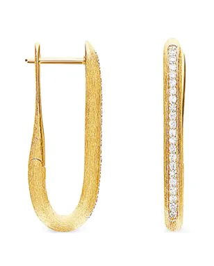 NANIS 18K イエローゴールド ダイヤモンド スクエアフープ イヤリング - サムネイル3