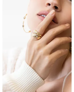 NIMO WITH LOVE 18Kイエローゴールド ファイブダイヤモンドリング - サムネイル2
