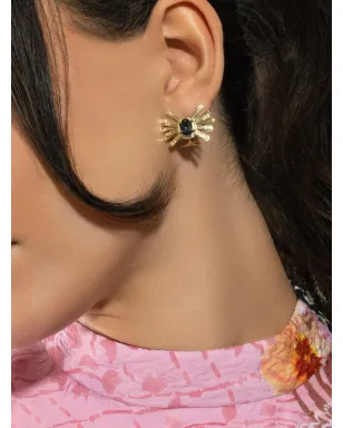 Carol Kauffmann 18K イエローゴールド ブルートパーズ ダイヤモンド ファルファーレ イヤリング - サムネイル2