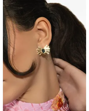 Carol Kauffmann 18K イエローゴールド ブルートパーズ ダイヤモンド ファルファーレ イヤリング - サムネイル4