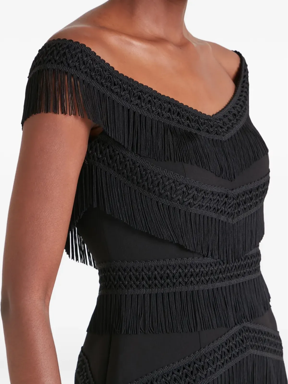 Temperley London off-shoulder fringed dress - 画像5