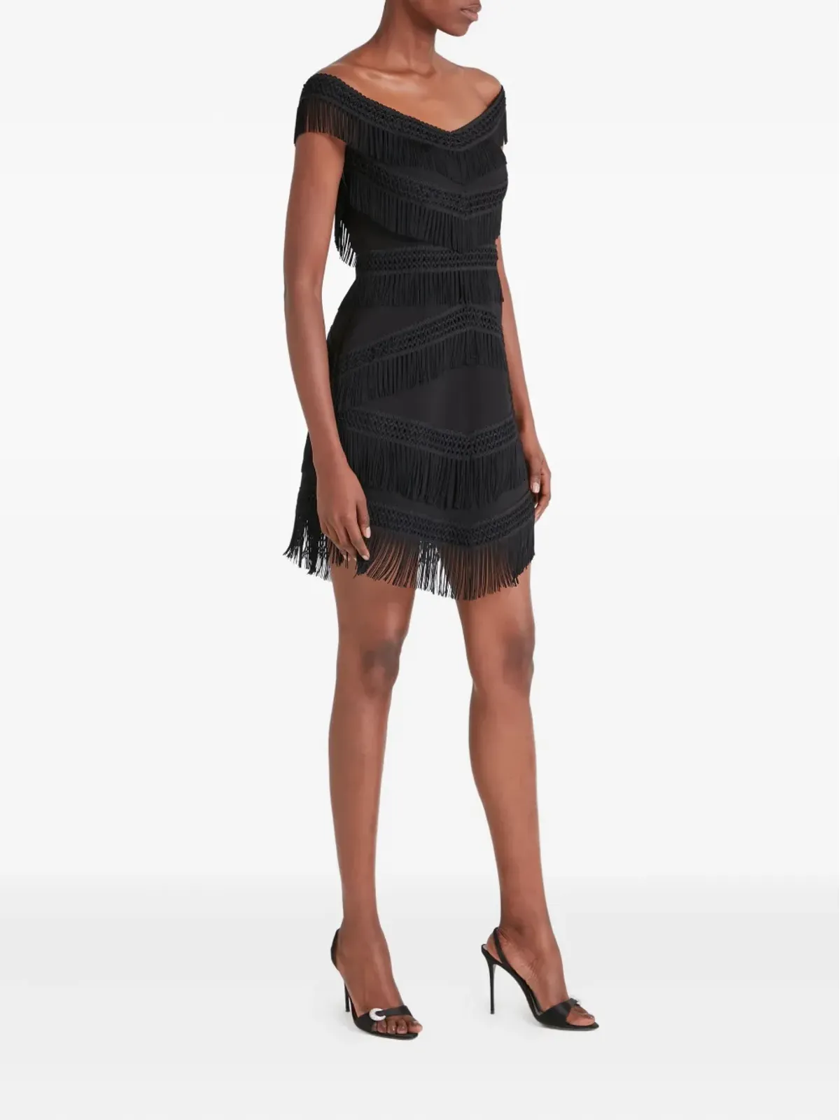 Temperley London off-shoulder fringed dress - 画像3