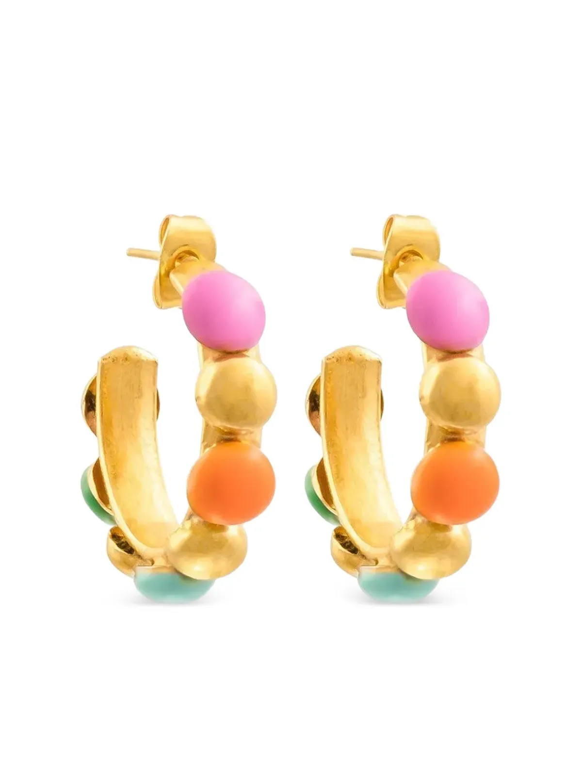 Sylvia Toledano Creole エナメルビーズ付きフープピアス - マルチカラー - 画像1