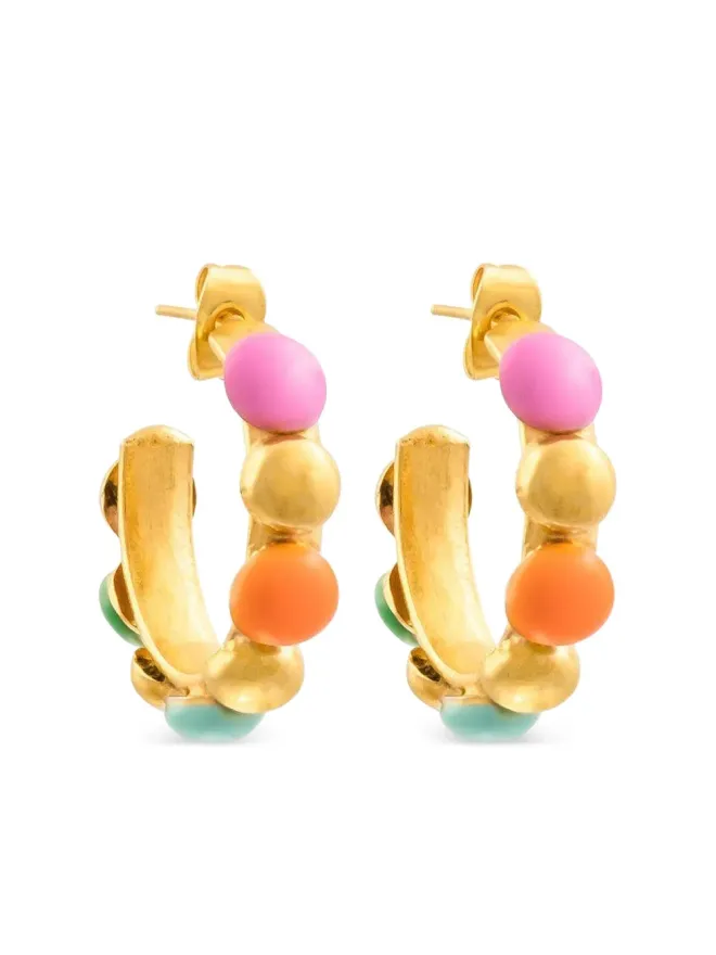 Sylvia Toledano Sylvia Toledano Creole エナメルビーズ付きフープピアス - マルチカラーの商品画像