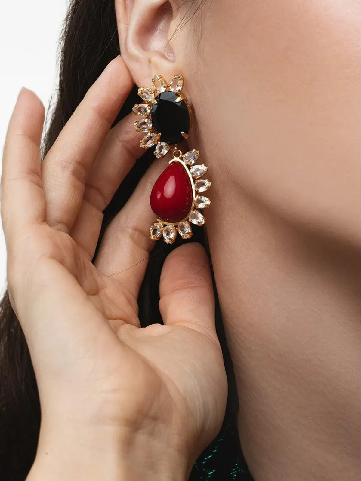 Bounkit Jewelry 宝石をあしらったイヤリング - ゴールド - 画像2