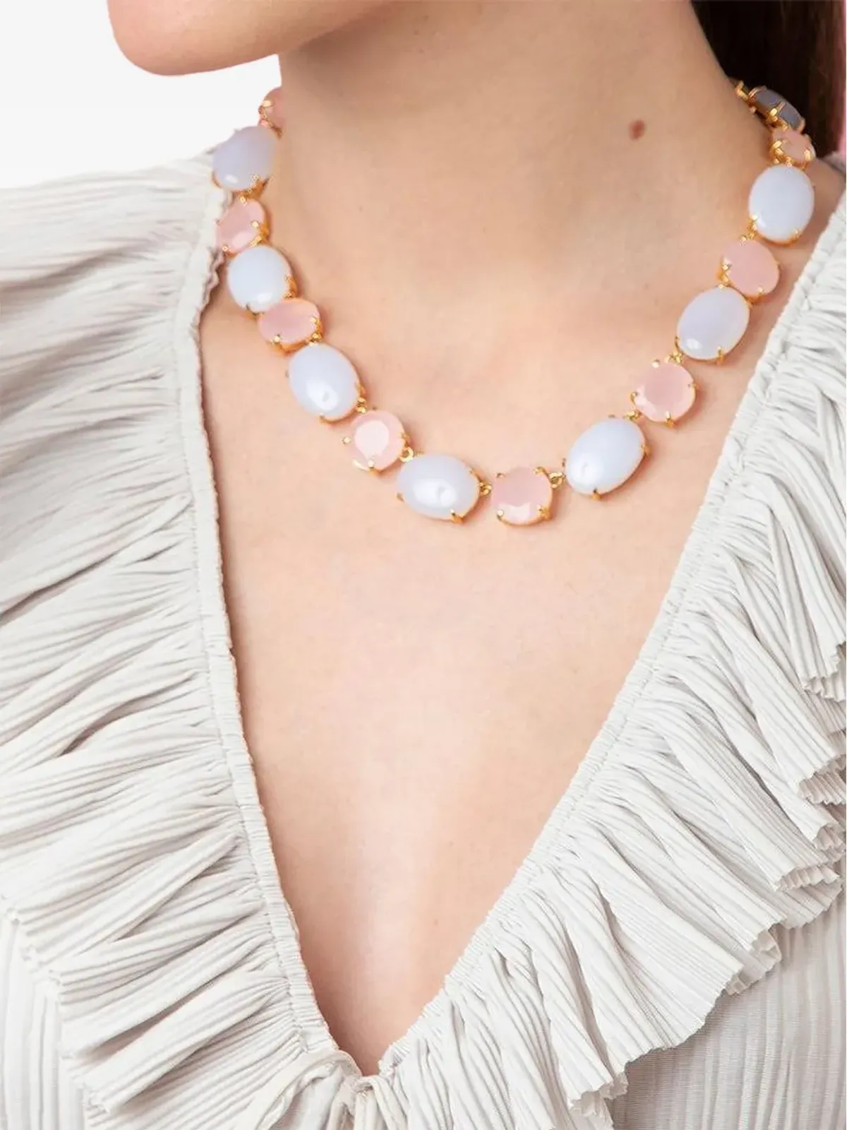 Bounkit Jewelry チャルセドニー ネックレス - ゴールド - 画像4