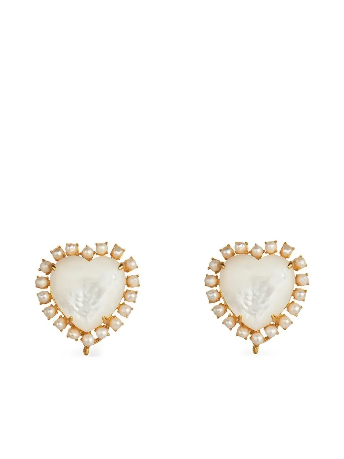 Bounkit Jewelry ハートモチーフ パールドロップ イヤリング - 画像2