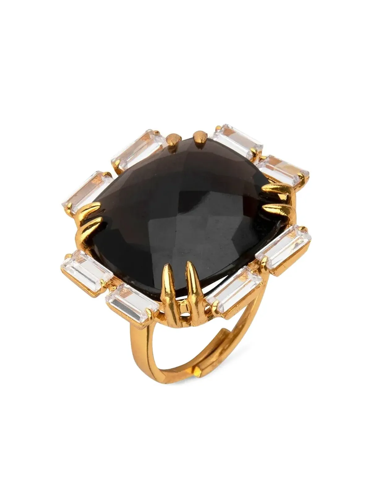 Bounkit Jewelry Lilith onyx quartz ring - Gold - 画像2