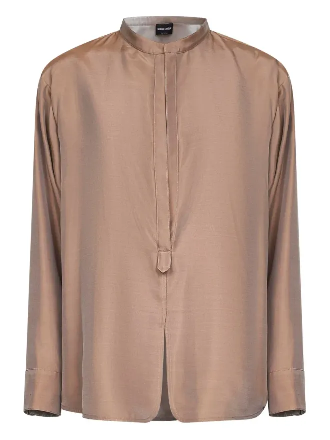 Giorgio Armani Giorgio Armani バンドカラーシルクシャツの商品画像