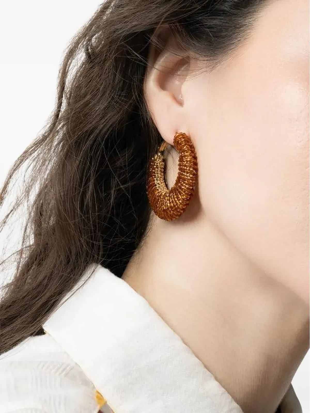Gas Bijoux Izzia beaded hoop earrings - Gold - 画像1