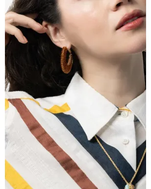 Gas Bijoux Izzia beaded hoop earrings - Gold - サムネイル3