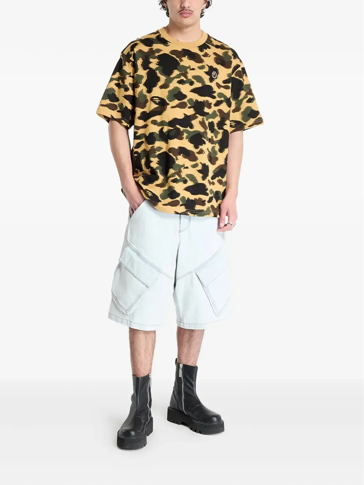 A BATHING APE® 1stカモフラージュ・ワンポイントTシャツ - 画像2