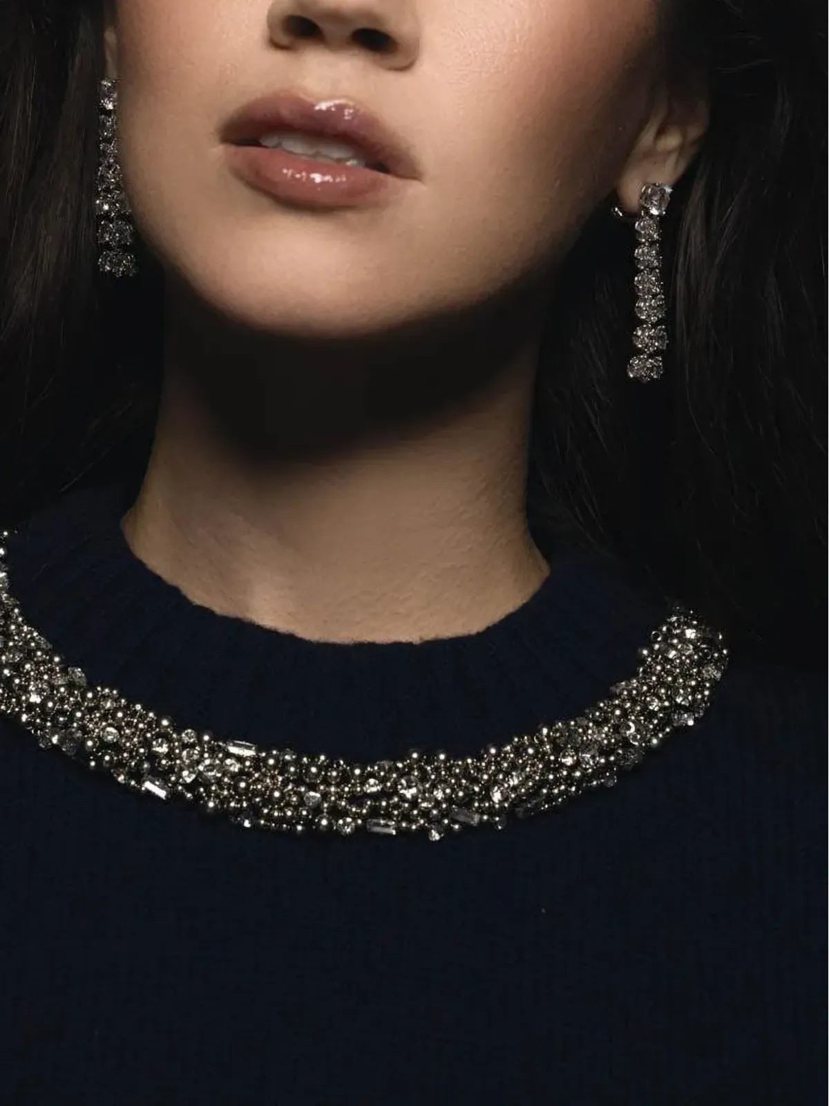 Fantasia by Deserio heart-shaped drop earrings - Silver - 画像4
