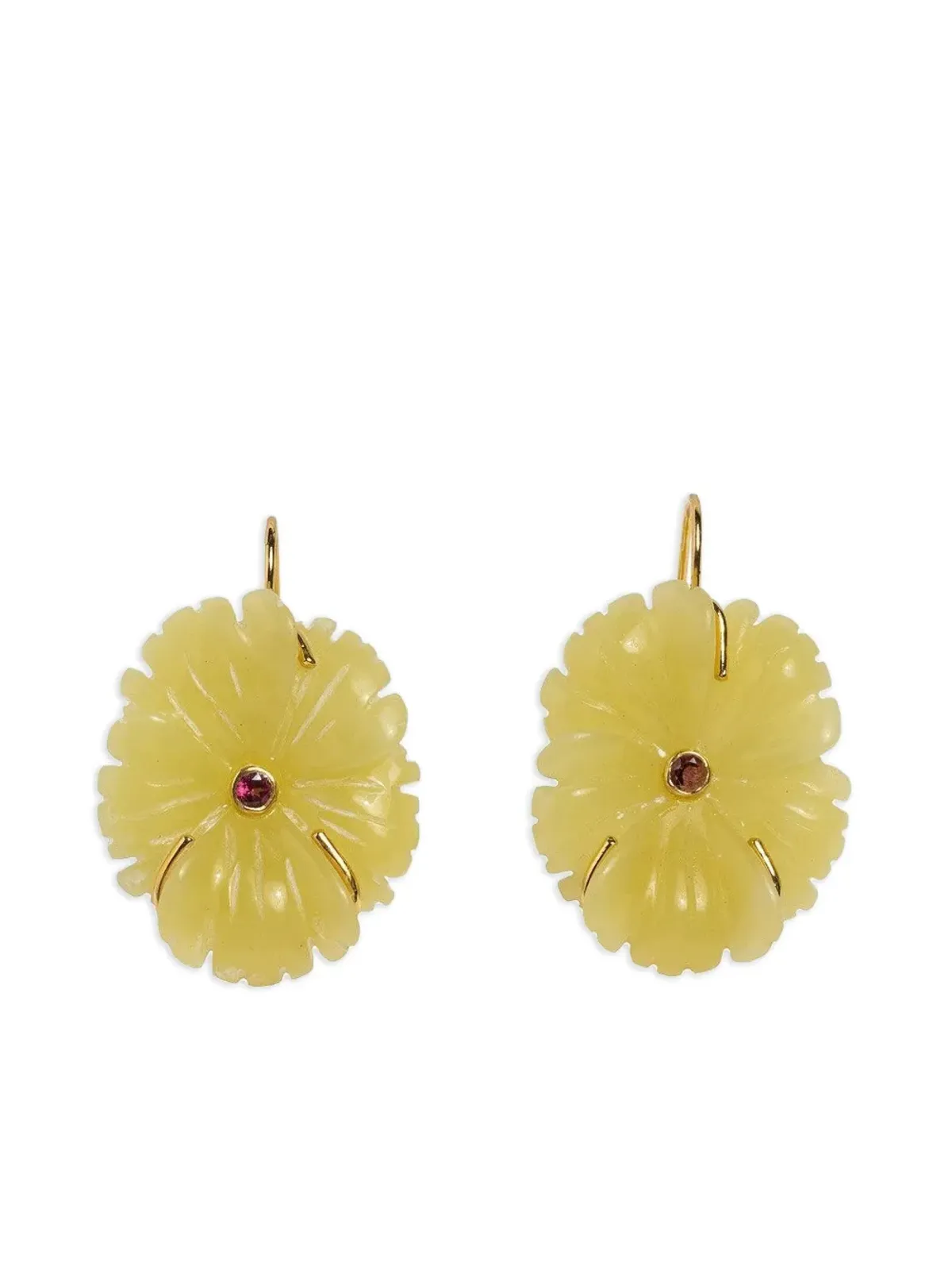 Lizzie Fortunato New Bloom flower-carved earrings - Yellow - 画像1