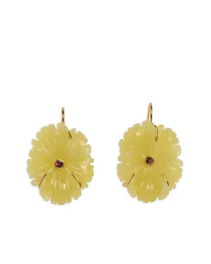 Lizzie Fortunato New Bloom flower-carved earrings - Yellow - サムネイル1
