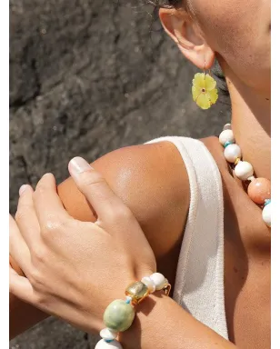 Lizzie Fortunato New Bloom flower-carved earrings - Yellow - サムネイル3