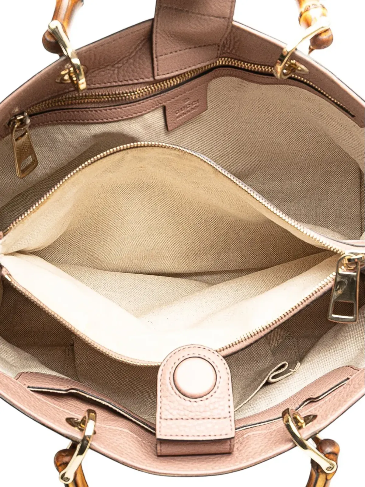 Gucci ビンテージ ミディアム カーフスキン バンブー ショッパーサッチェル - ピンク - 画像5