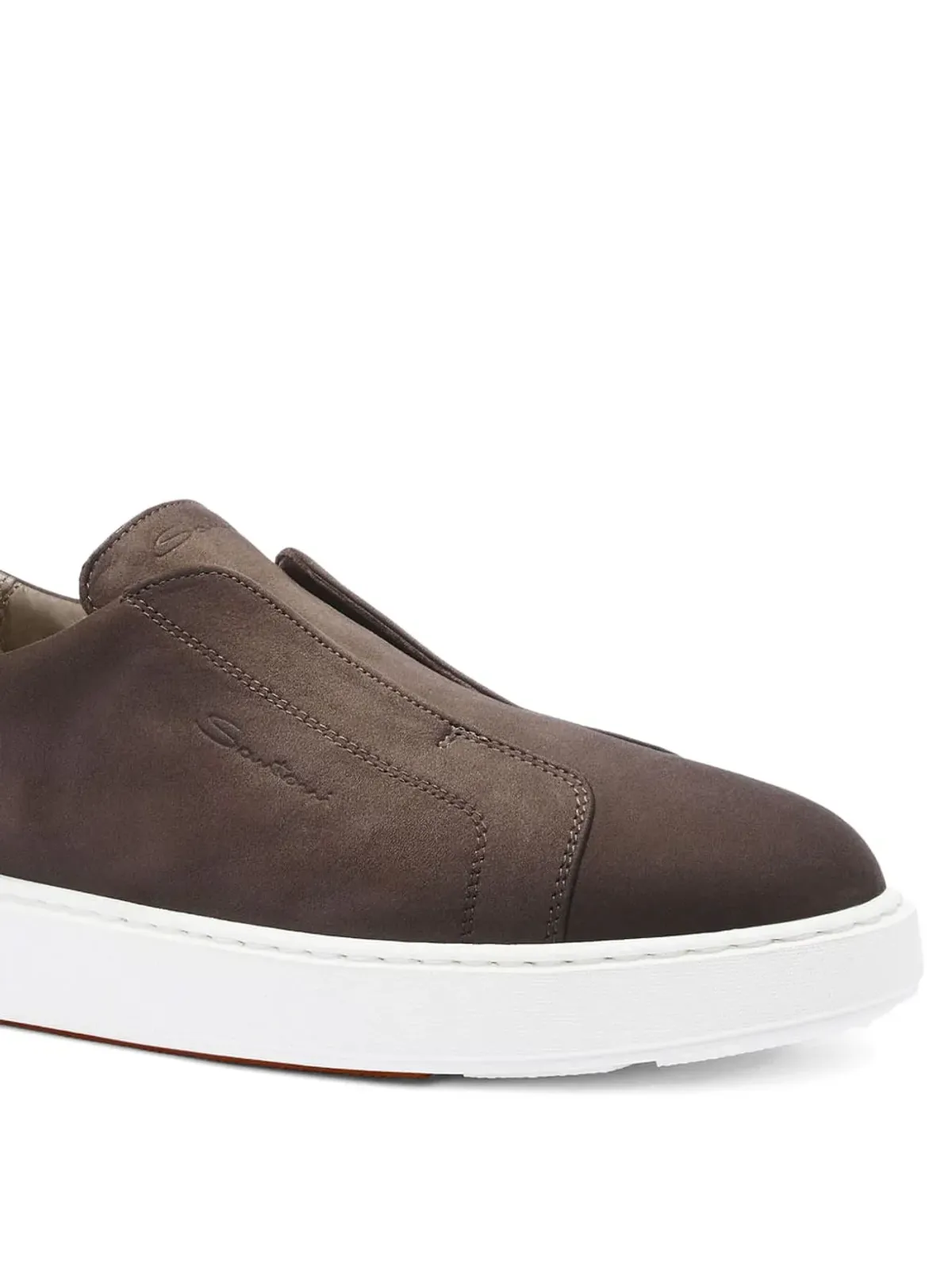 Santoni スリップオン カーフスキンレザー スニーカー - 画像2