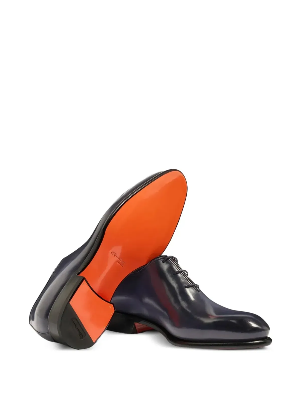 Santoni レザー レースアップ オックスフォード（ブルー） - 画像2