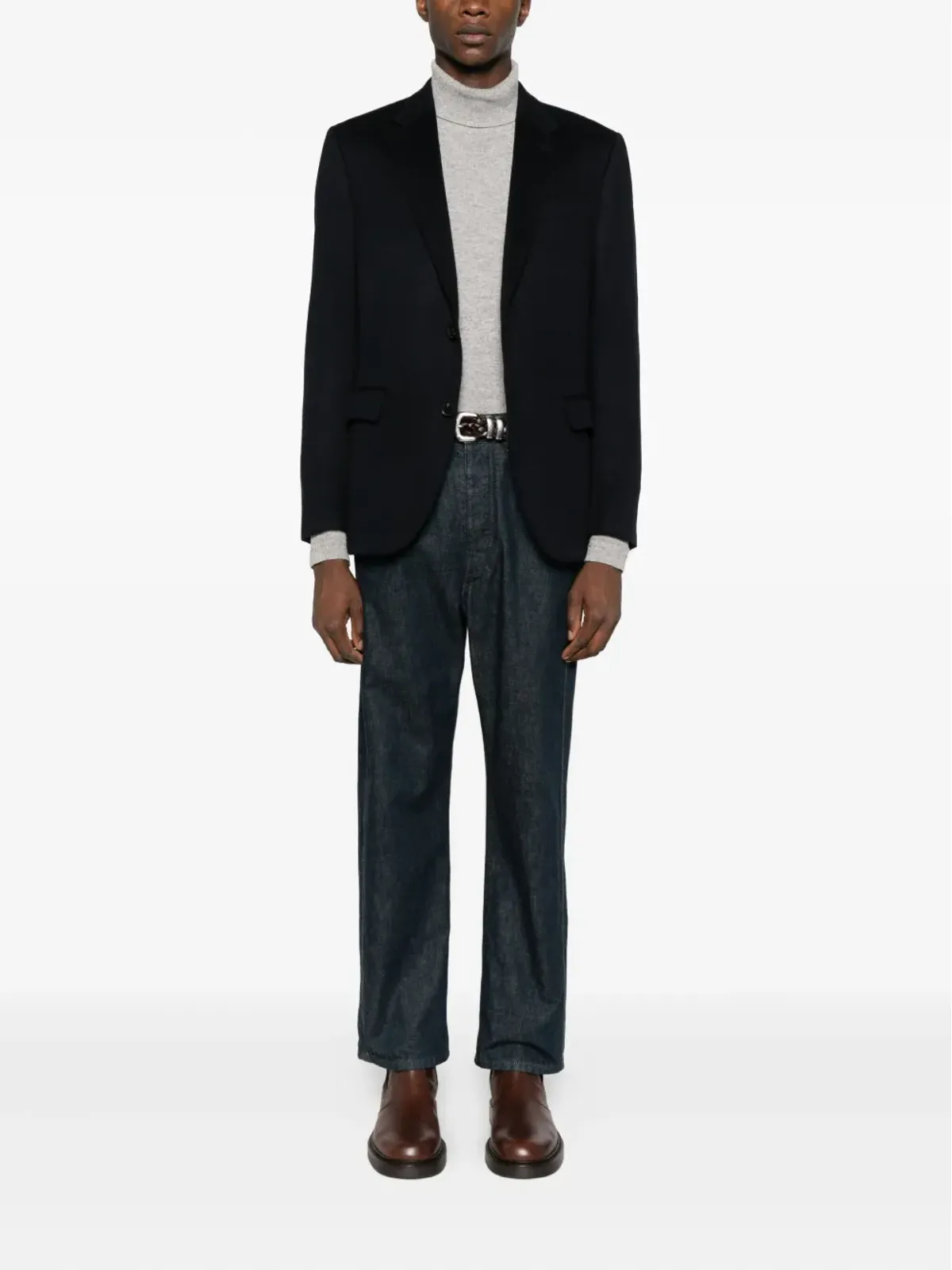 Zegna ボタン留めカシミアジャケット - ブルー - 画像2