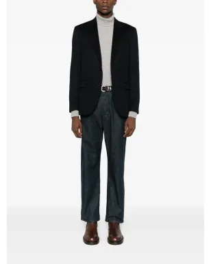 Zegna ボタン留めカシミアジャケット - ブルー - サムネイル2