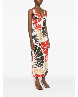 SIR. ジュリエッタ花柄プリント マキシドレス - ホワイト - サムネイル3