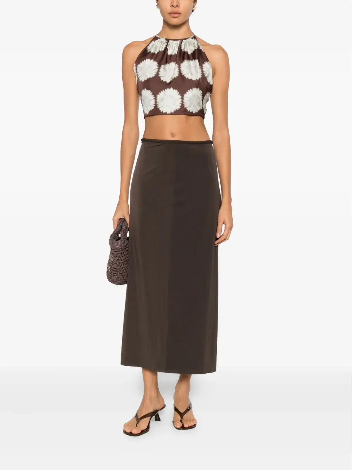 SIR. Matheo midi skirt - Brown - 画像2