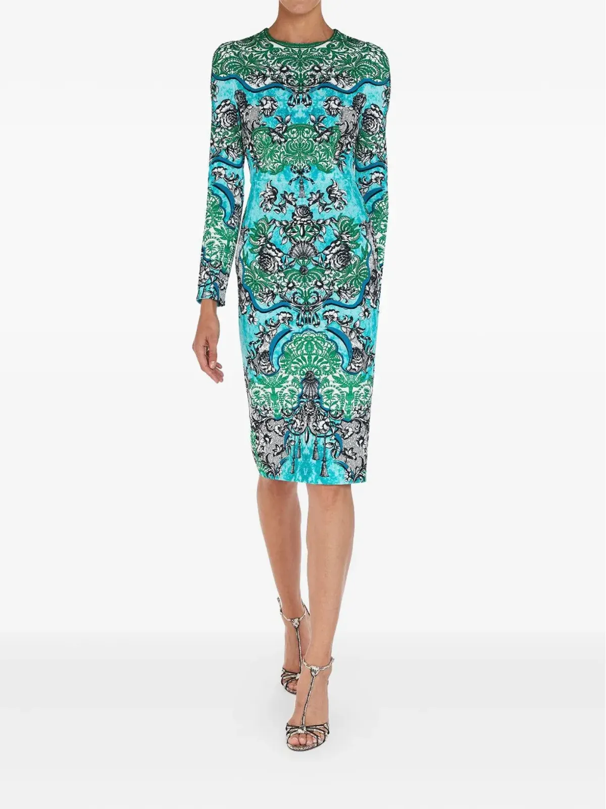 Mary Katrantzou Naomi長袖ミディドレス ブルー - 画像2