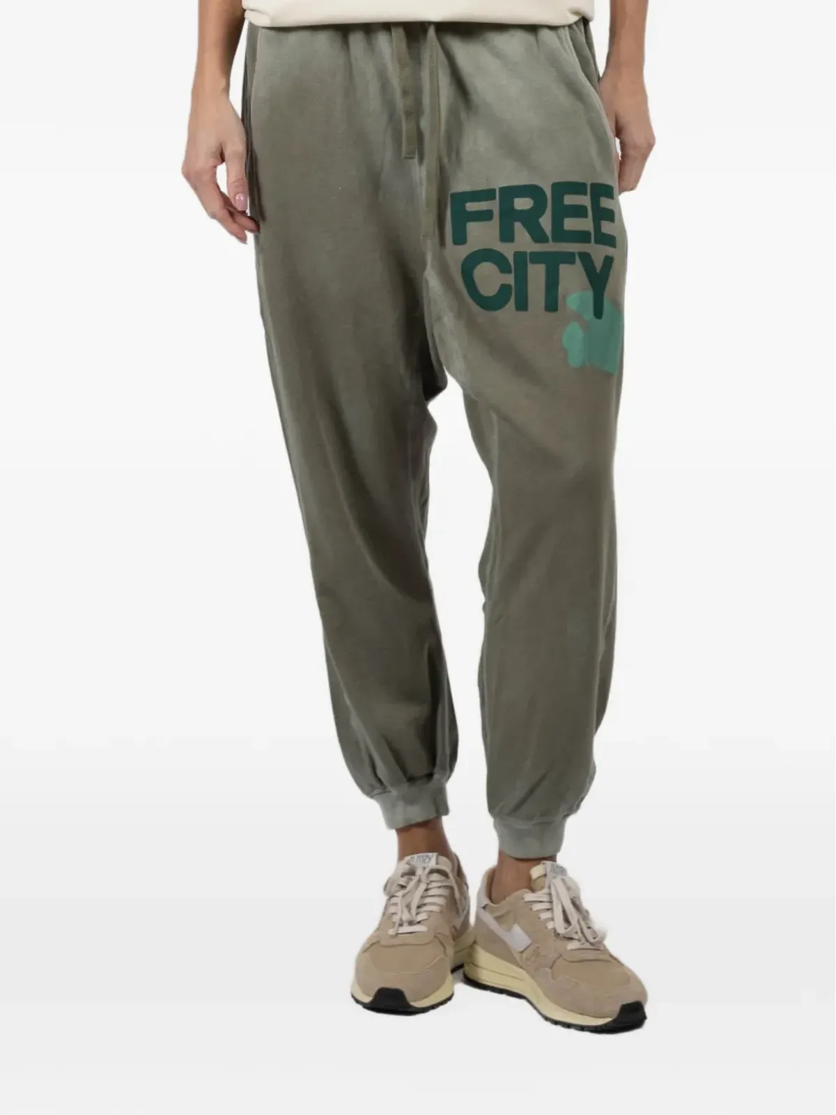 FreeCity ドローコード付きグラフィックパンツ - グリーン - 画像4