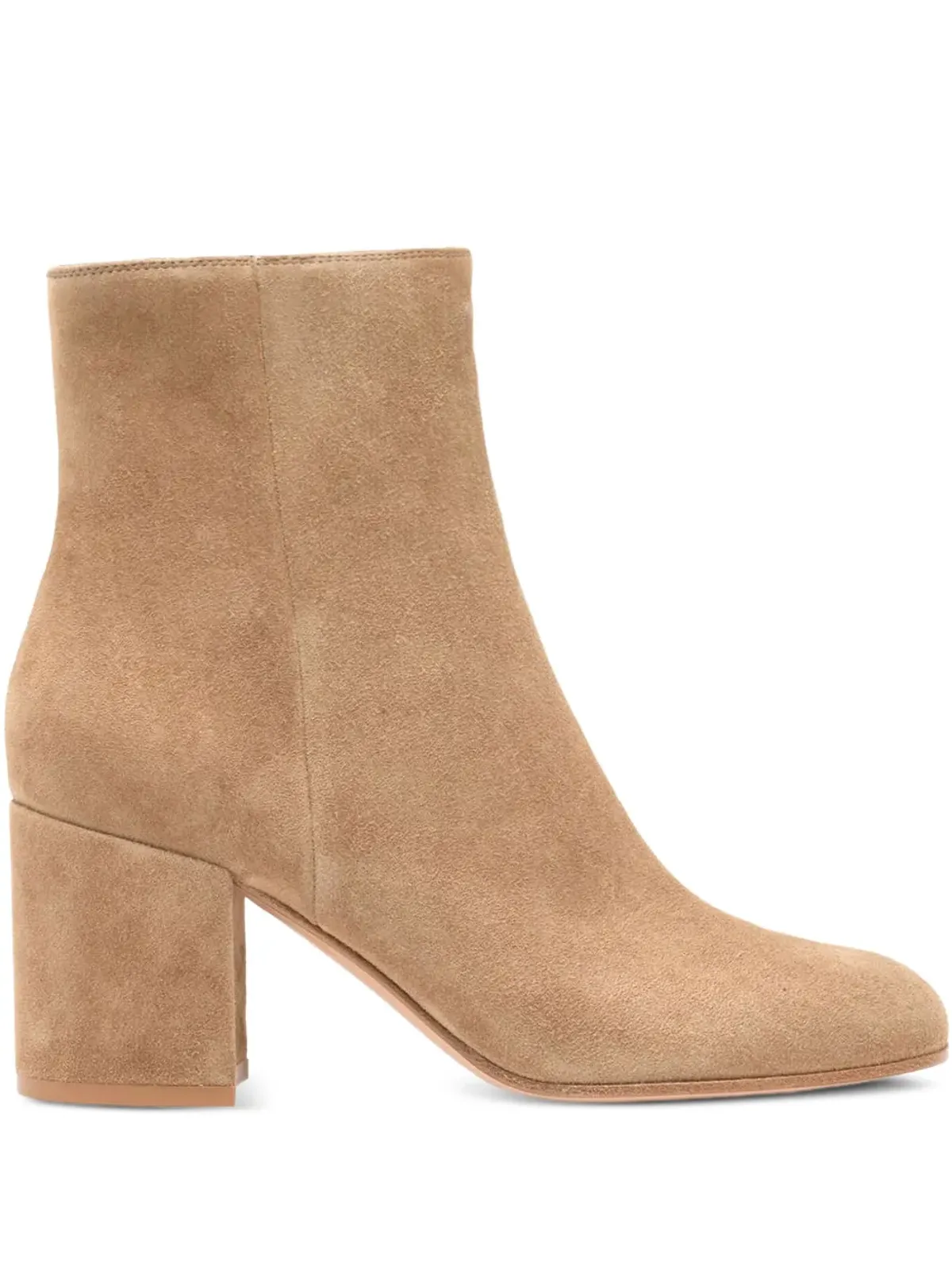 Gianvito Rossi ジョエル ブラウン スエード ブロックヒール ブーツ - 画像1