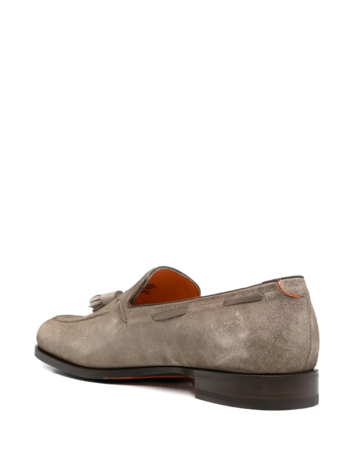 Santoni タッセル付きレザー ローファー グレー - 画像3